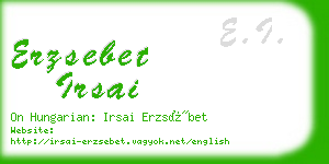 erzsebet irsai business card